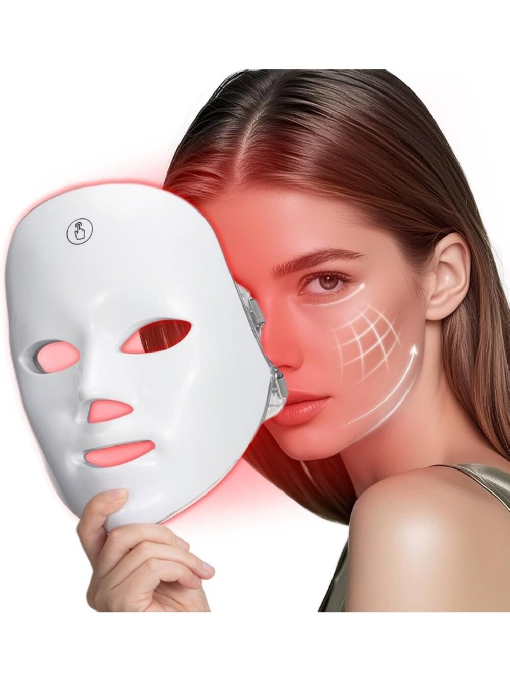 7 Color LED Red Light Facial Mask - Portable, Cordless At-Home Skincare Device